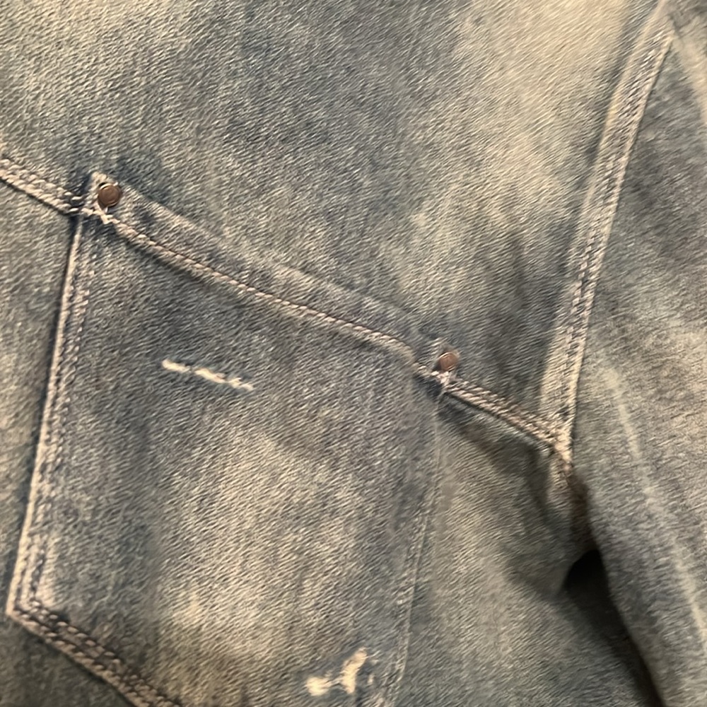 Distressed chambray button - Picture 3 of 3
